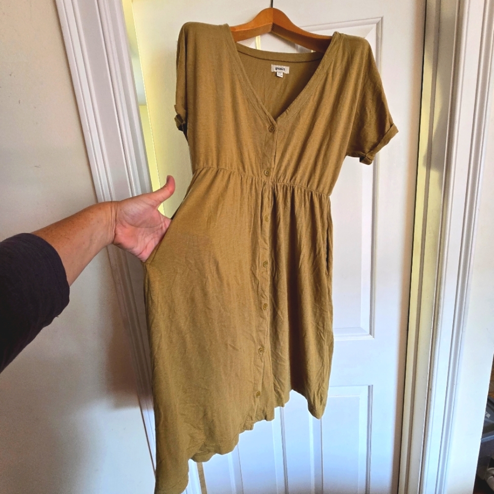 Pact Organic Portside Button Front Dress XL